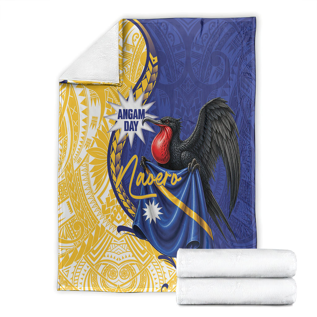 Nauru Angam Day Blanket Naoero Frigatebird With Flag Proud
