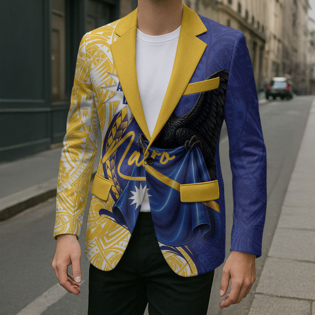 Personalised Nauru Angam Day Blazer Naoero Frigatebird With Flag Proud