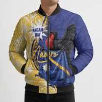 Personalised Nauru Angam Day Bomber Puffer Jacket Naoero Frigatebird With Flag Proud