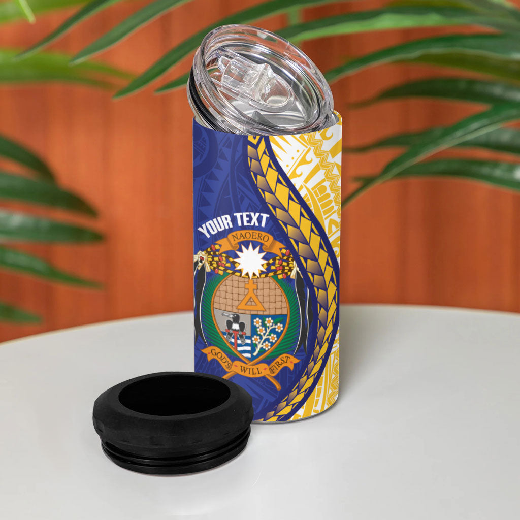 Personalised Nauru Angam Day 4 in 1 Can Cooler Tumbler Naoero Frigatebird With Flag Proud