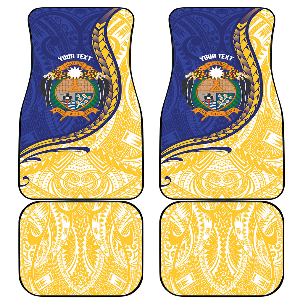 Personalised Nauru Angam Day Car Mats Naoero Frigatebird With Flag Proud