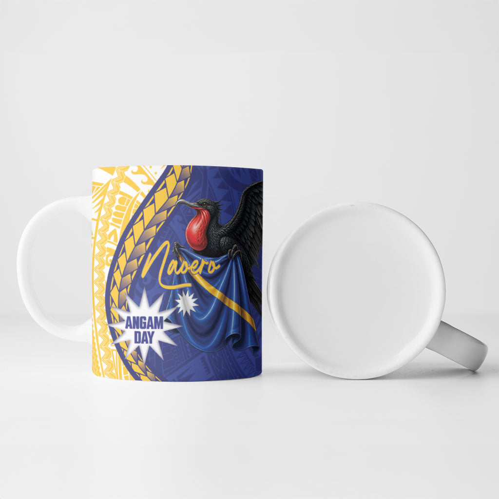 Personalised Nauru Angam Day Ceramic Mug Naoero Frigatebird With Flag Proud