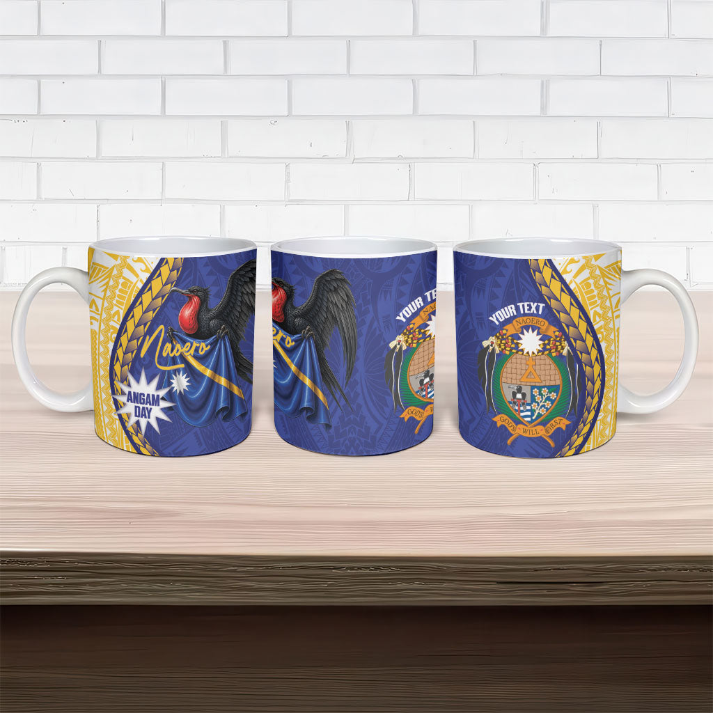Personalised Nauru Angam Day Ceramic Mug Naoero Frigatebird With Flag Proud