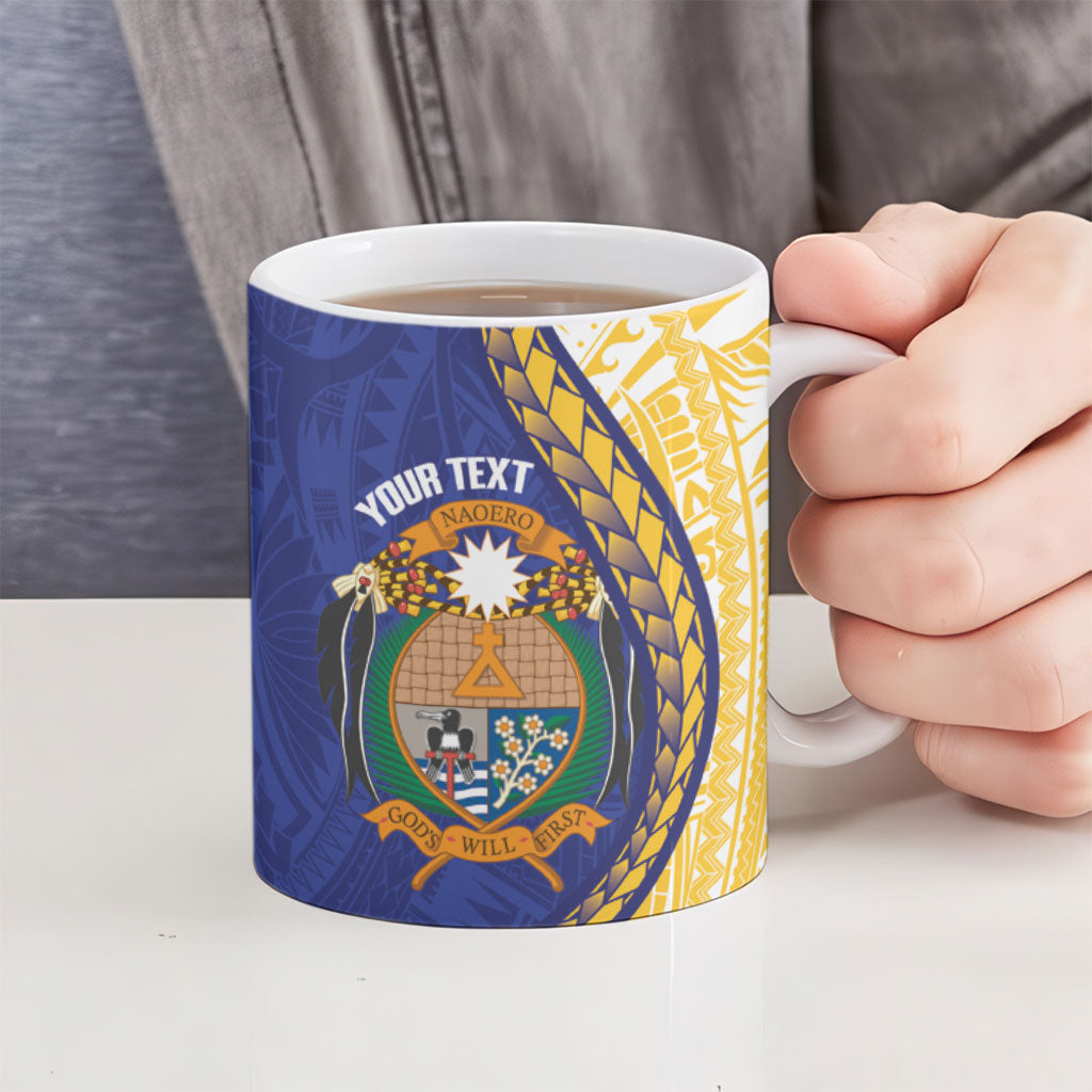 Personalised Nauru Angam Day Ceramic Mug Naoero Frigatebird With Flag Proud