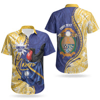 Personalised Nauru Angam Day Couples Matching Mermaid Dress and Hawaiian Shirt Naoero Frigatebird With Flag Proud