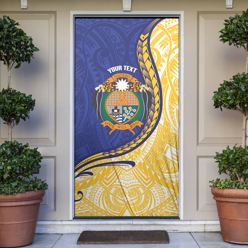 Personalised Nauru Angam Day Door Cover Naoero Frigatebird With Flag Proud