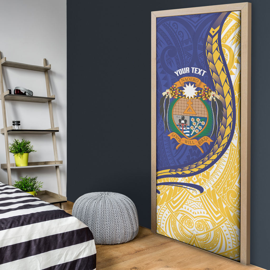 Personalised Nauru Angam Day Door Cover Naoero Frigatebird With Flag Proud