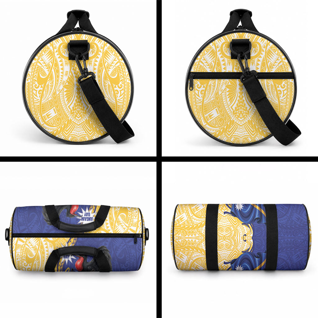 Nauru Angam Day Duffle Bag Naoero Frigatebird With Flag Proud