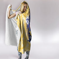Nauru Angam Day Hooded Blanket Naoero Frigatebird With Flag Proud