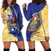 Personalised Nauru Angam Day Hoodie Dress Naoero Frigatebird With Flag Proud