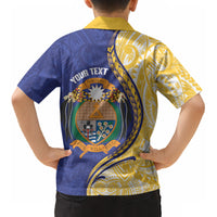 Personalised Nauru Angam Day Kid Hawaiian Shirt Naoero Frigatebird With Flag Proud