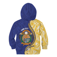 Personalised Nauru Angam Day Kid Hoodie Naoero Frigatebird With Flag Proud