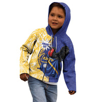 Personalised Nauru Angam Day Kid Hoodie Naoero Frigatebird With Flag Proud