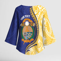 Personalised Nauru Angam Day Kimono Sleeve Blouse Naoero Frigatebird With Flag Proud