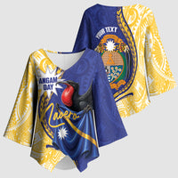 Personalised Nauru Angam Day Kimono Sleeve Blouse Naoero Frigatebird With Flag Proud
