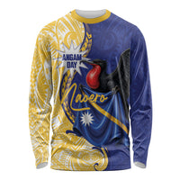 Personalised Nauru Angam Day Long Sleeve Shirt Naoero Frigatebird With Flag Proud