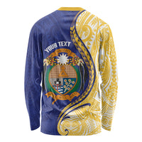 Personalised Nauru Angam Day Long Sleeve Shirt Naoero Frigatebird With Flag Proud
