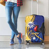 Nauru Angam Day Luggage Cover Naoero Frigatebird With Flag Proud