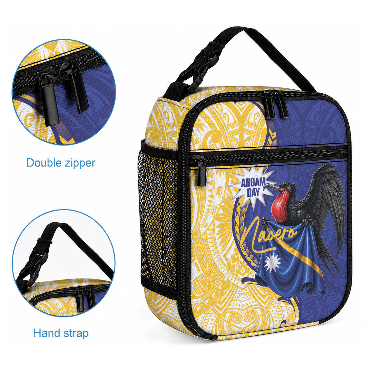 Nauru Angam Day Lunch Bag Naoero Frigatebird With Flag Proud