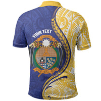 Personalised Nauru Angam Day Polo Shirt Naoero Frigatebird With Flag Proud