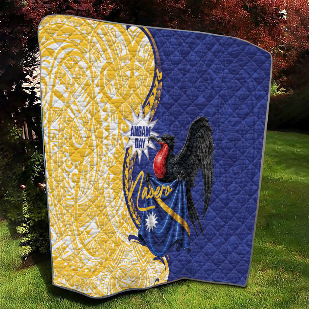 Nauru Angam Day Quilt Naoero Frigatebird With Flag Proud