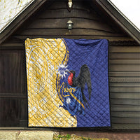 Nauru Angam Day Quilt Naoero Frigatebird With Flag Proud
