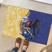 Nauru Angam Day Rubber Doormat Naoero Frigatebird With Flag Proud