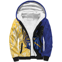 Personalised Nauru Angam Day Sherpa Hoodie Naoero Frigatebird With Flag Proud