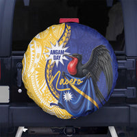 Nauru Angam Day Spare Tire Cover Naoero Frigatebird With Flag Proud