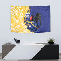 Nauru Angam Day Tapestry Naoero Frigatebird With Flag Proud