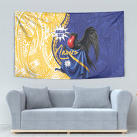 Nauru Angam Day Tapestry Naoero Frigatebird With Flag Proud