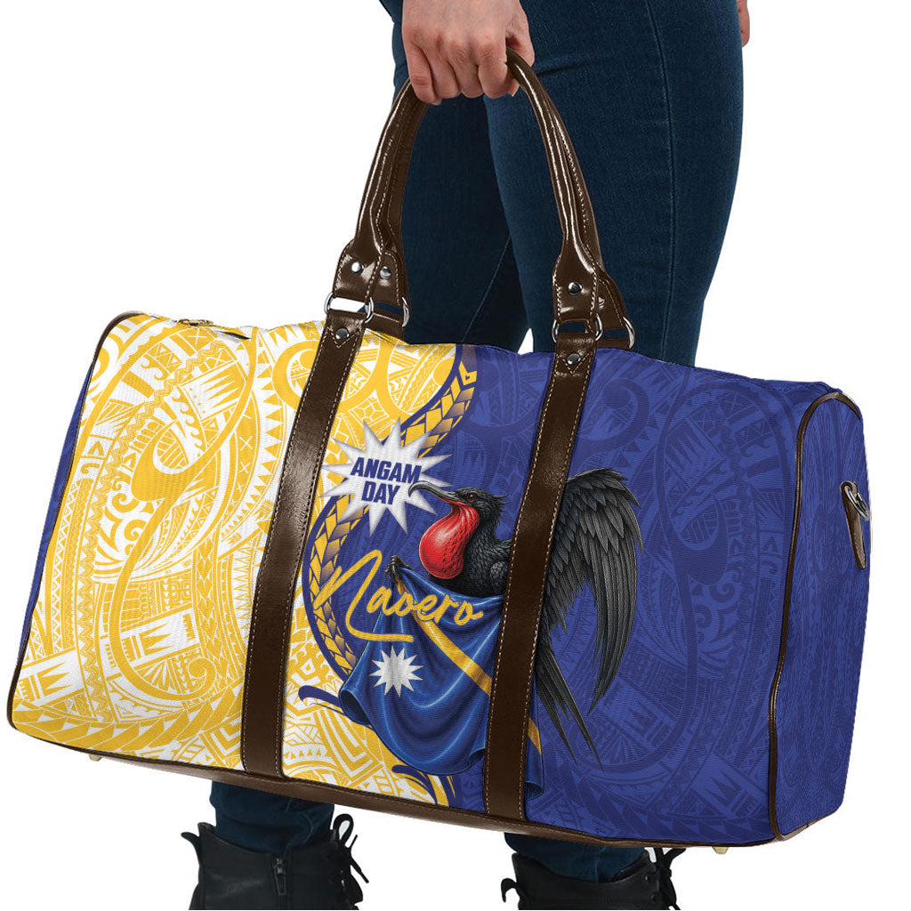 Nauru Angam Day Travel Bag Naoero Frigatebird With Flag Proud