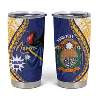 Personalised Nauru Angam Day Tumbler Cup Naoero Frigatebird With Flag Proud