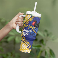 Personalised Nauru Angam Day Tumbler With Handle Naoero Frigatebird With Flag Proud