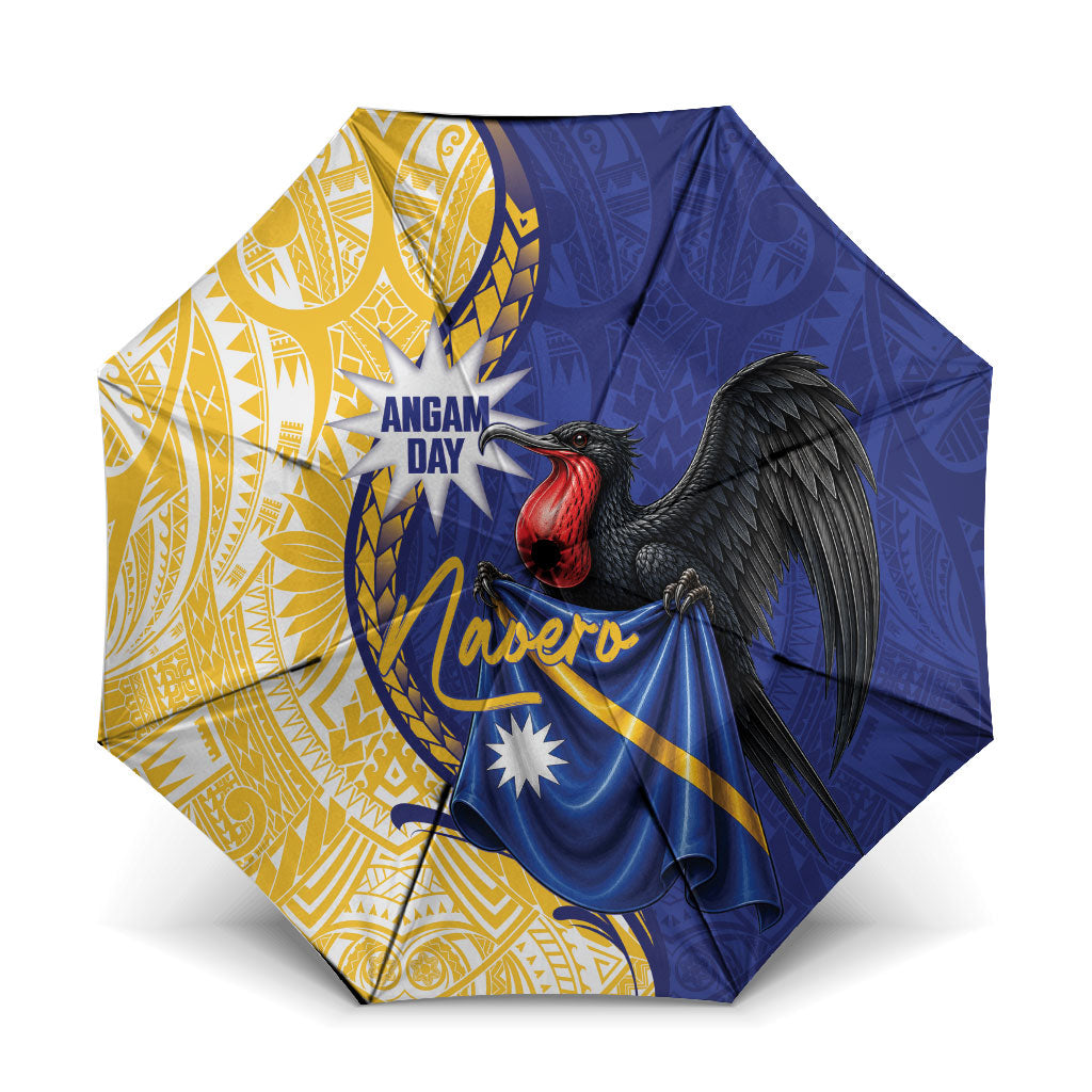 Nauru Angam Day Umbrella Naoero Frigatebird With Flag Proud