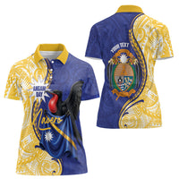 Personalised Nauru Angam Day Women Polo Shirt Naoero Frigatebird With Flag Proud