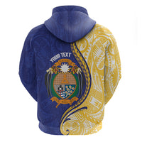 Personalised Nauru Angam Day Zip Hoodie Naoero Frigatebird With Flag Proud