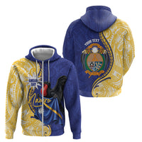Personalised Nauru Angam Day Zip Hoodie Naoero Frigatebird With Flag Proud