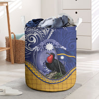 Magnificent Frigatebird Nauru Laundry Basket Pandanus Weaving Polynesian Pattern