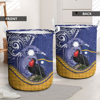 Magnificent Frigatebird Nauru Laundry Basket Pandanus Weaving Polynesian Pattern