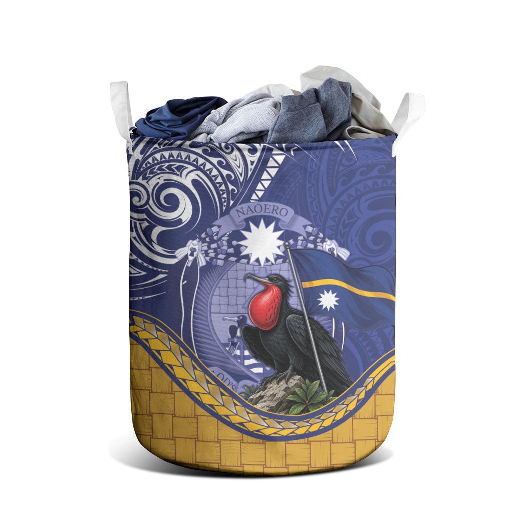 Magnificent Frigatebird Nauru Laundry Basket Pandanus Weaving Polynesian Pattern
