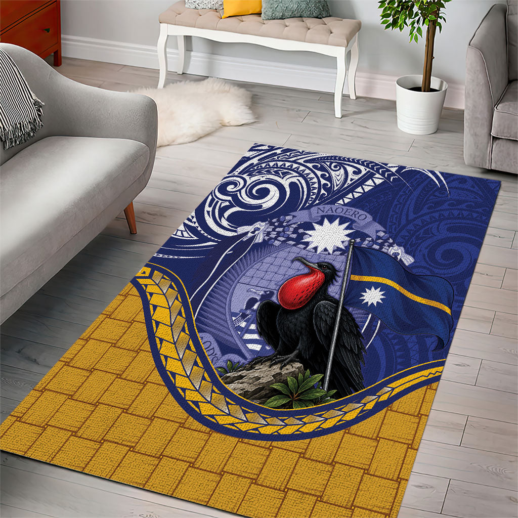 Magnificent Frigatebird Nauru Area Rug Pandanus Weaving Polynesian Pattern