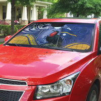 Magnificent Frigatebird Nauru Auto Sun Shade Pandanus Weaving Polynesian Pattern