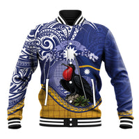 Magnificent Frigatebird Nauru Baseball Jacket Pandanus Weaving Polynesian Pattern