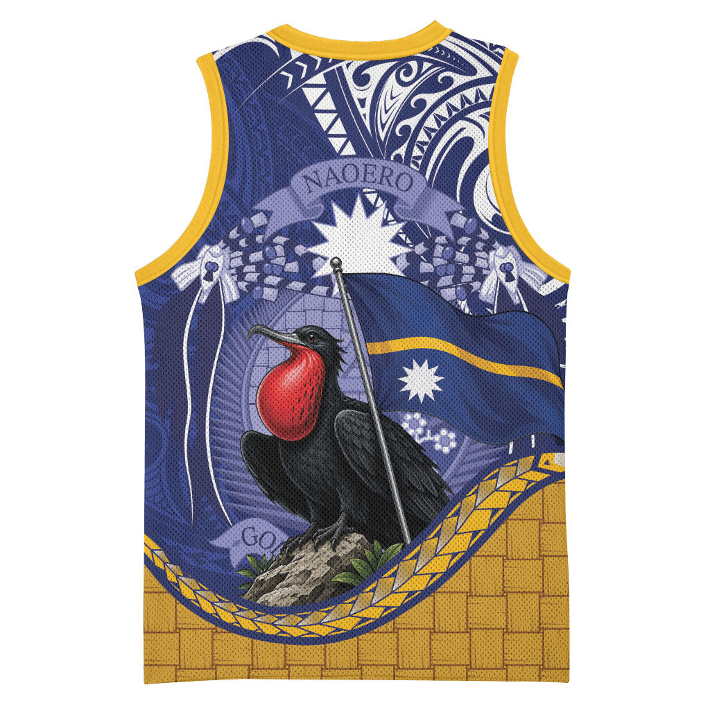 Magnificent Frigatebird Nauru Basketball Jersey Pandanus Weaving Polynesian Pattern