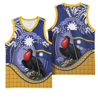 Magnificent Frigatebird Nauru Basketball Jersey Pandanus Weaving Polynesian Pattern