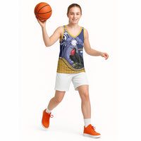 Magnificent Frigatebird Nauru Basketball Jersey Pandanus Weaving Polynesian Pattern