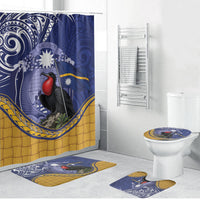 Magnificent Frigatebird Nauru Bathroom Set Pandanus Weaving Polynesian Pattern
