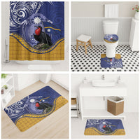 Magnificent Frigatebird Nauru Bathroom Set Pandanus Weaving Polynesian Pattern