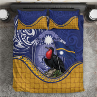 Magnificent Frigatebird Nauru Bedding Set Pandanus Weaving Polynesian Pattern